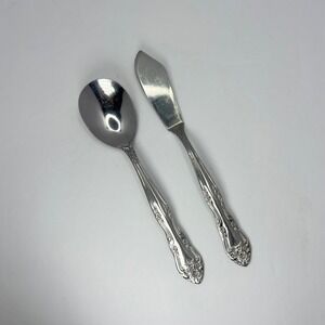 Stanley Roberts Dream Rose Stainless Sugar Spoon Butter Knife Rogers Co Japan